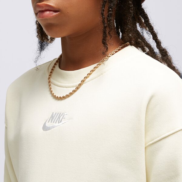 Детски суичър NIKE СУИТЧЪР G NSW CLUB FLC BF CREW LBR dd7473-114 цвят бял