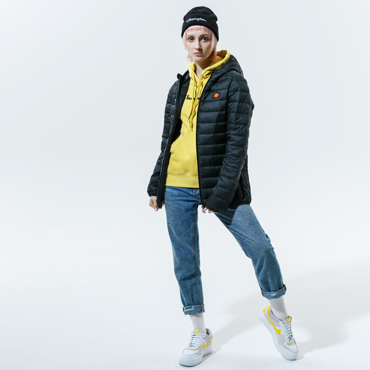 Дамски суичър CHAMPION СУИТЧЪР С КАЧУЛКА HOODED SWEATSHIRT 113207ys087 цвят горчица