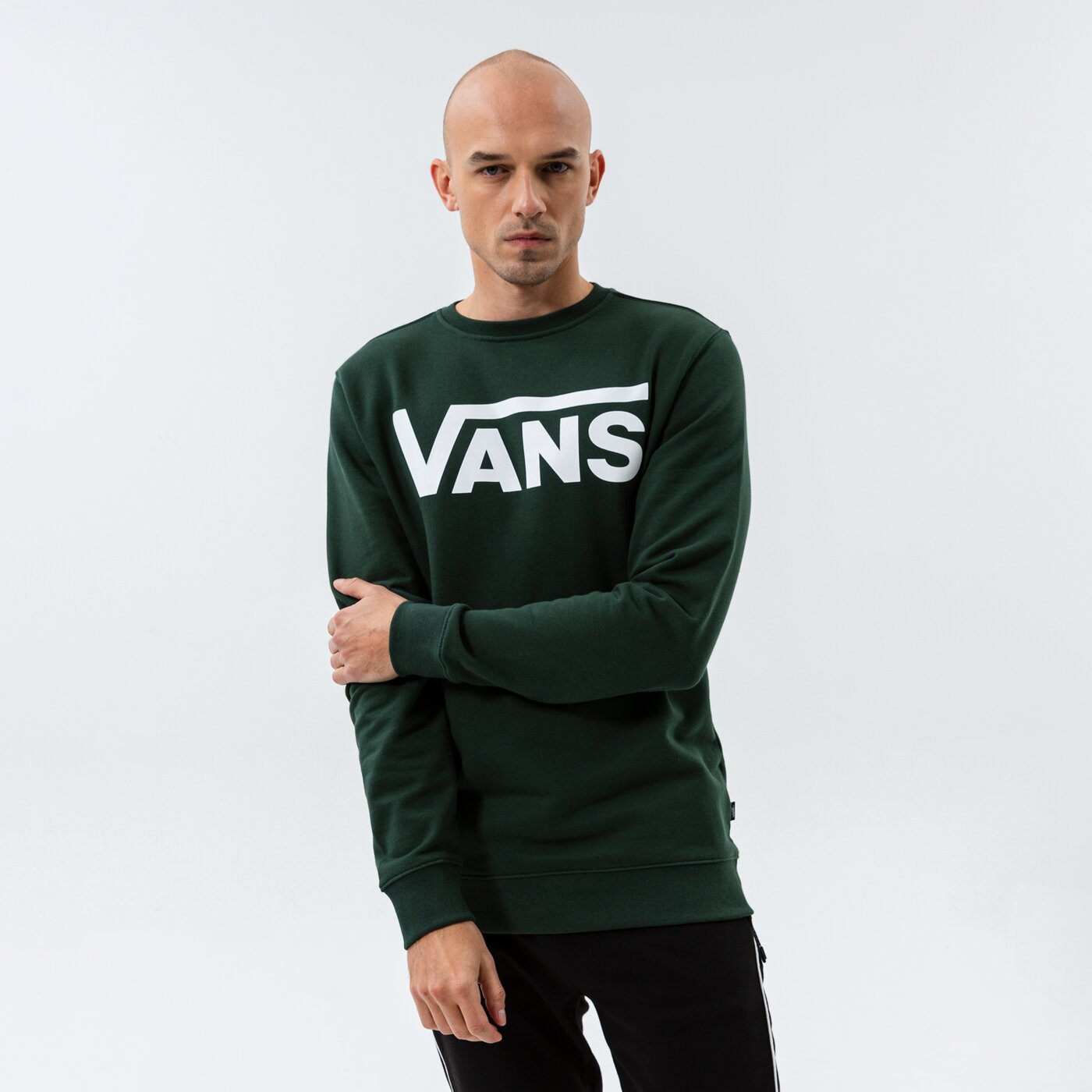 Мъжки суичър VANS СУИТЧЪР MN VANS CLASSIC CREW II vn0a456a4cl цвят зелен