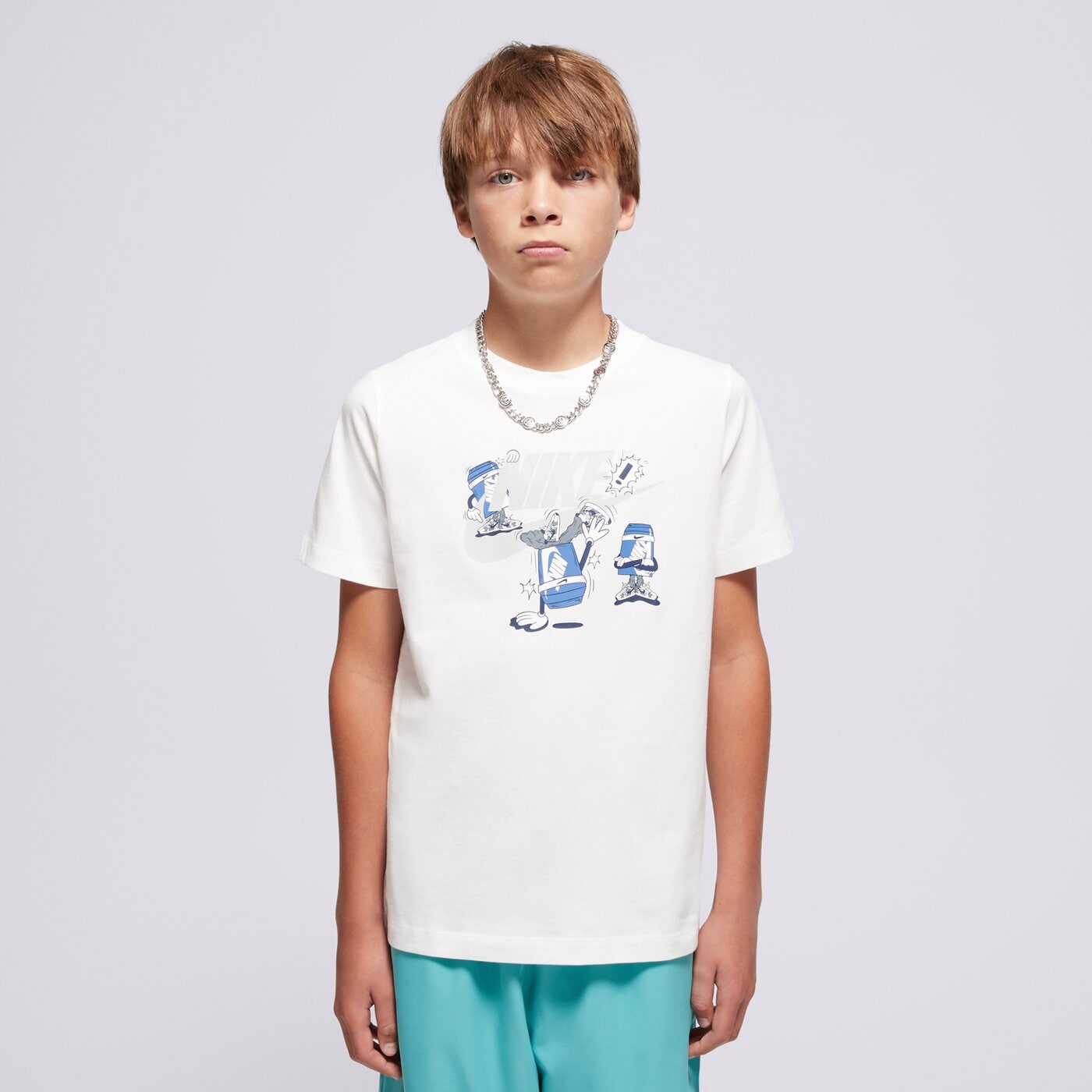 Детска тениска NIKE ТЕНИСКА K NSW TEE BOXY BREAK DANCE BOY hv5214-100 цвят бял