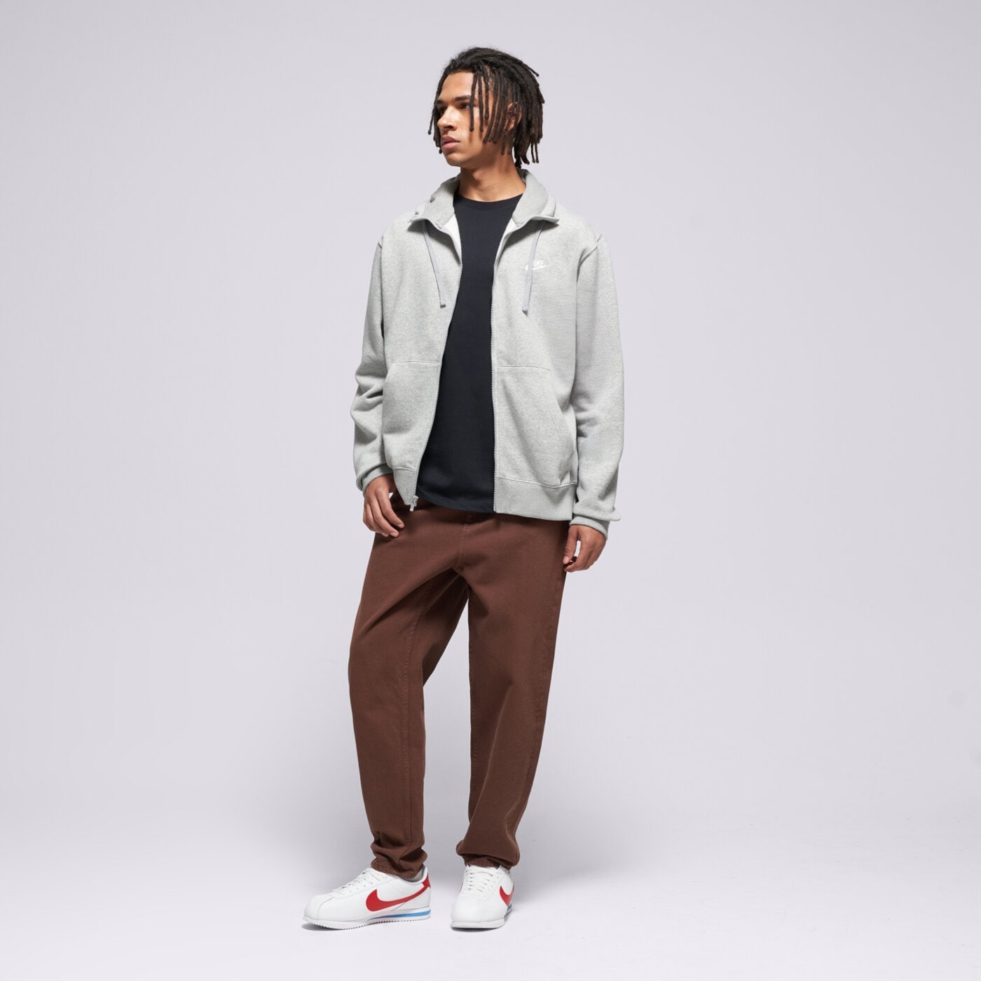 Мъжки суичър NIKE СУИТЧЪР С ЦИП SPORTSWEAR CLUB FLEECE  bv2645-063 цвят сив