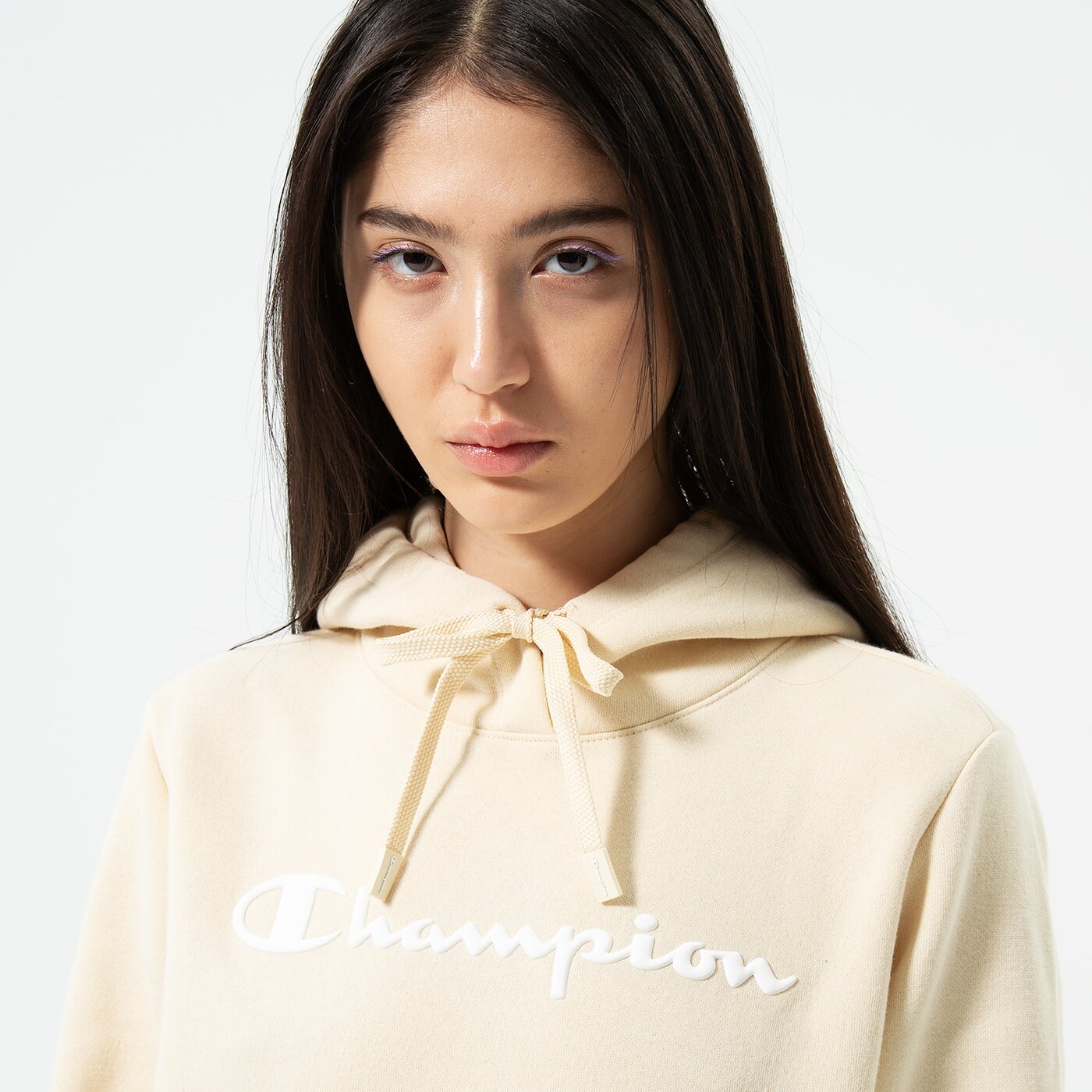 Дамски суичър CHAMPION СУИТЧЪР С КАЧУЛКА HOODED SWEATSHIRT 115687ys014 цвят бежов