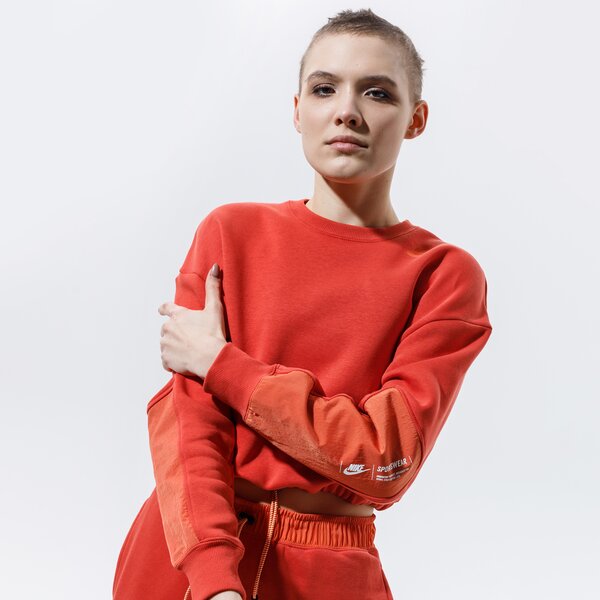 Дамски суичър NIKE СУИТЧЪР W NSW CREW FLC UU dd3603-852 цвят оранжев