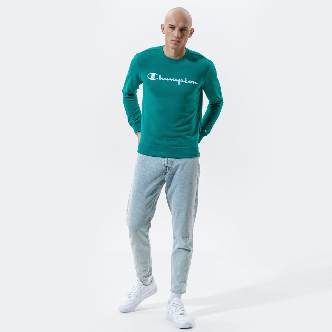 Мъжки суичър CHAMPION СУИТЧЪР CREWNECK SWEATSHIRT 214140gs040 цвят зелен