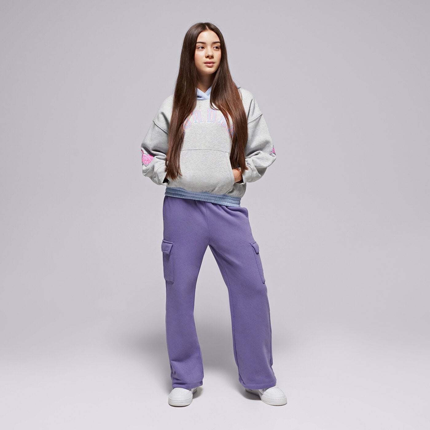 Детски панталони JORDAN ПАНТАЛОНИ JDG WJ BRKN FLC CARGO PANT BOY 45f142-pap цвят виолетов