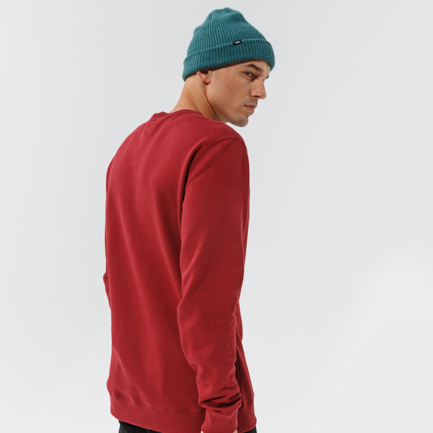 Мъжки суичър VANS СУИТЧЪР VANS CLASSIC CREW II vn0a456azbs1 цвят бордо