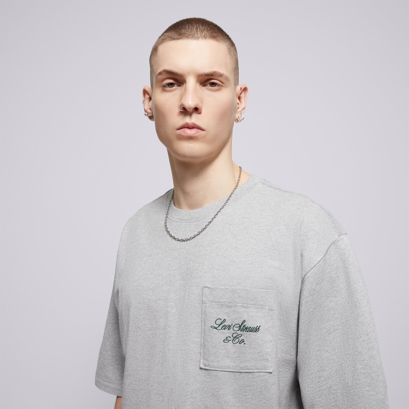Мъжка тениска LEVI'S ТЕНИСКА HALF SLEEVE GR PCKT T GREYS 001mh-0002 цвят сив