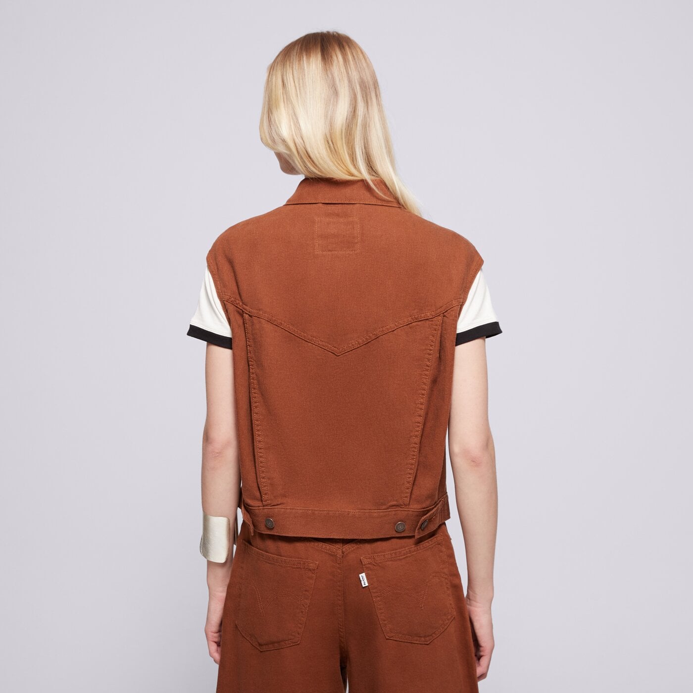  LEVI'S ЕЛЕК SHRUNKEN 90S VEST 001w2-0003 цвят кафяв