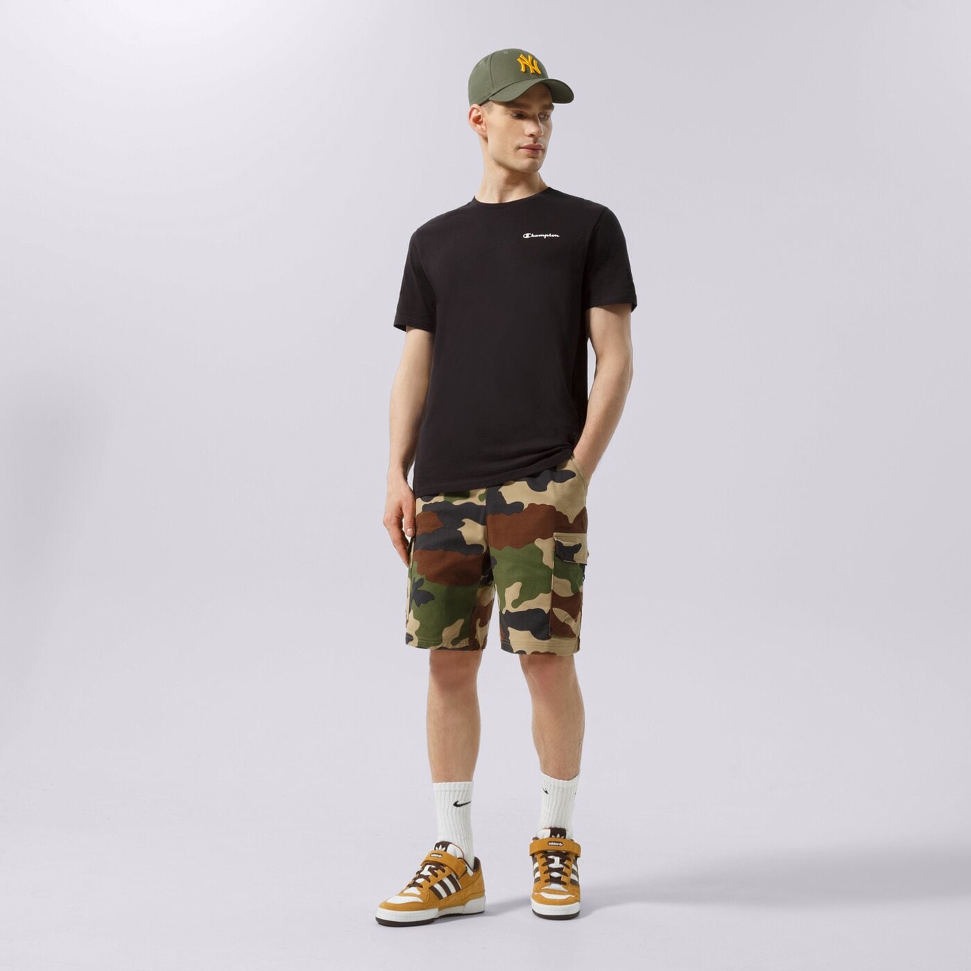 Мъжки къси панталони CONFRONT ШОРТИ CAMO CITY cf122szm12003 цвят каки