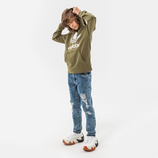 Детски суичър ADIDAS СУИТЧЪР С КАЧУЛКА TREFOIL HOODIE BOY hd2006 цвят каки