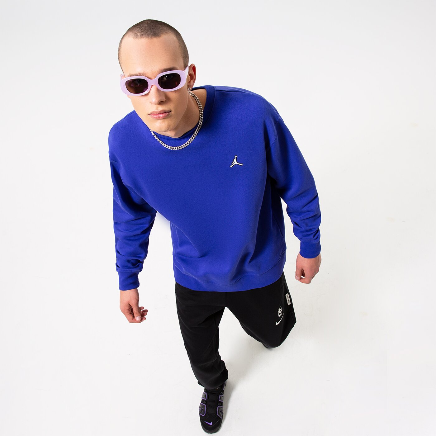 Мъжки суичър JORDAN  СУИТЧЪР M J ESSENTIAL FLEECE CREW dq7520-432 цвят син