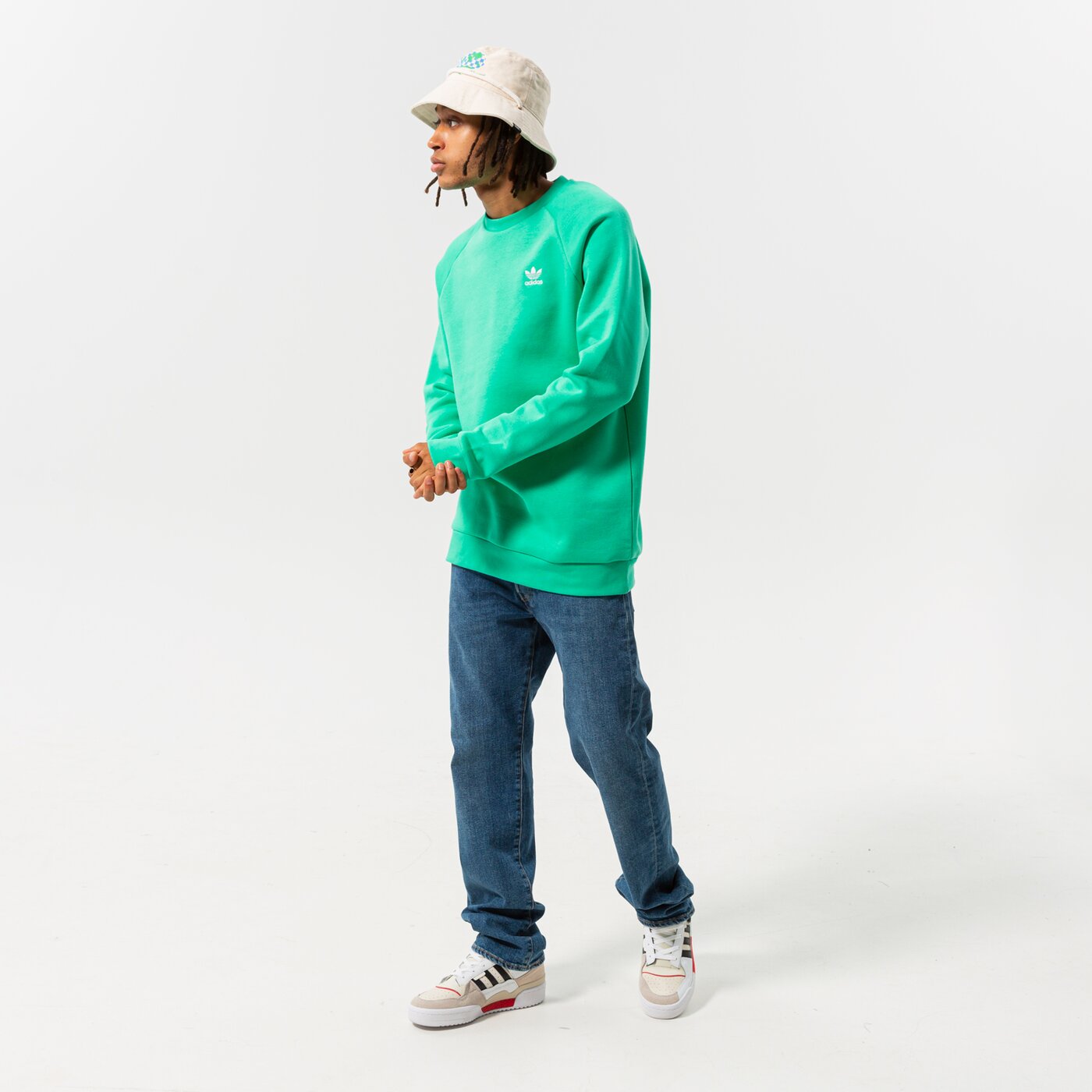 Мъжки суичър ADIDAS СУИТЧЪР ESSENTIAL CREW he9425 цвят зелен