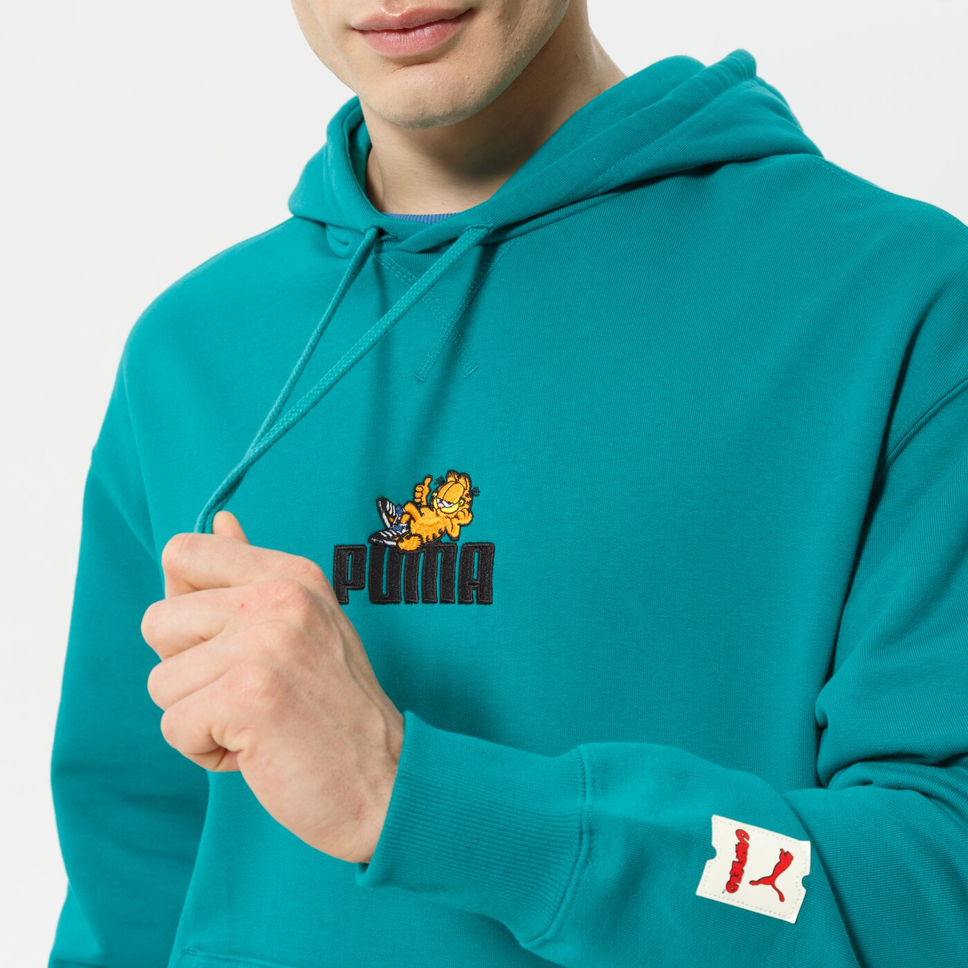 Мъжки суичър PUMA СУИТЧЪР С КАЧУЛКА PUMA X GARFIELD HOODIE 534435 86 цвят зелен