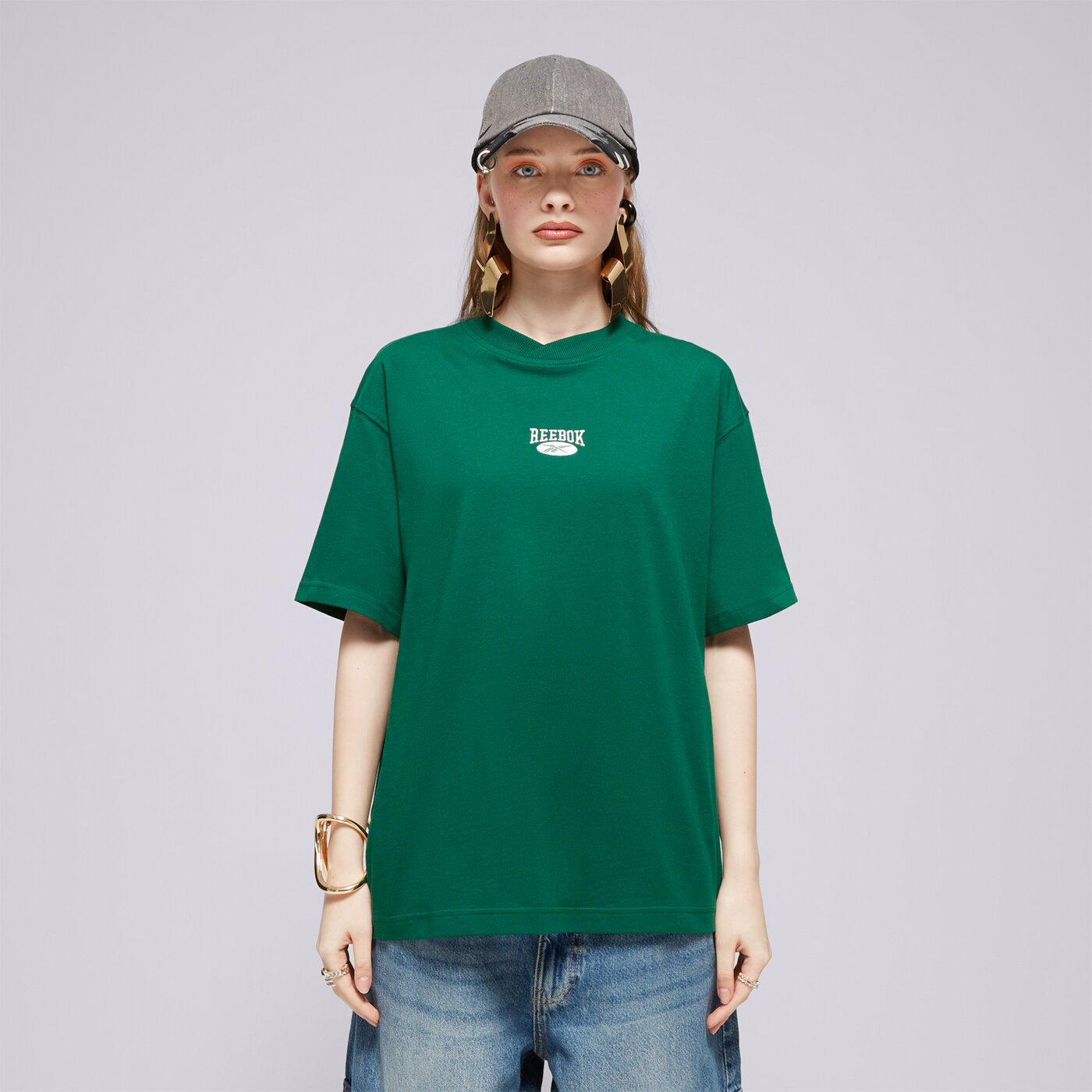 Дамска тениска REEBOK ТЕНИСКА CL AE ARCHIVE SM LOGO TEE 100076222 цвят зелен