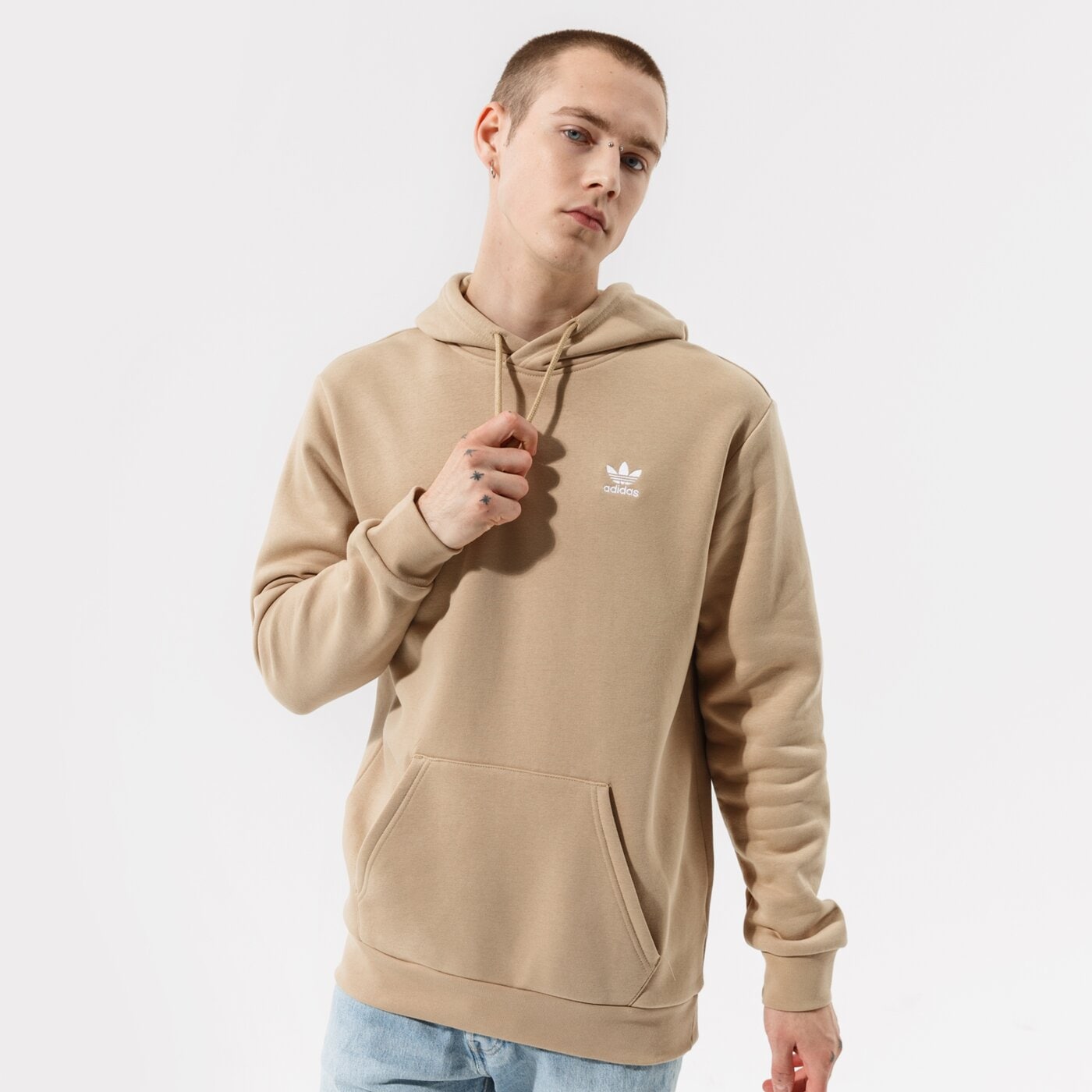 Мъжки суичър ADIDAS СУИТЧЪР С КАЧУЛКА ESSENTIAL HOODY h34647 цвят каки