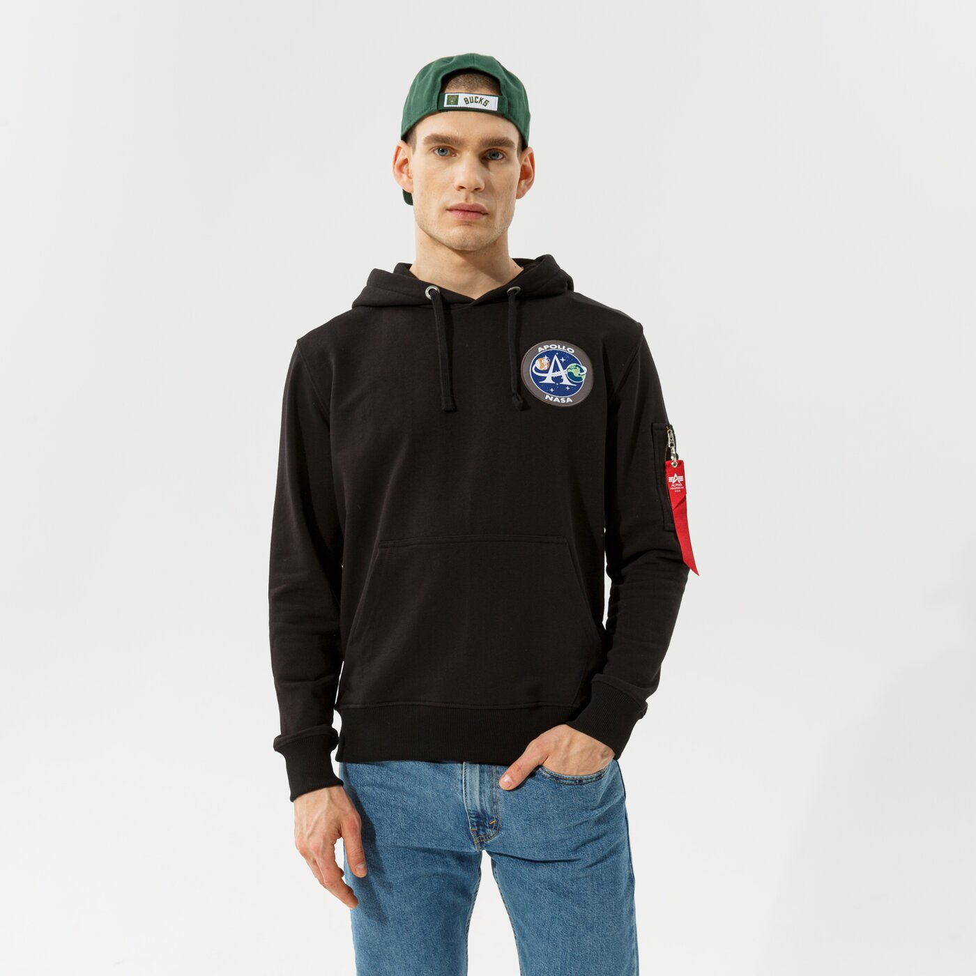 Мъжки суичър ALPHA INDUSTRIES СУИТЧЪР С КАЧУЛКА APOLLO MISSION HOODY 10633803 цвят черен
