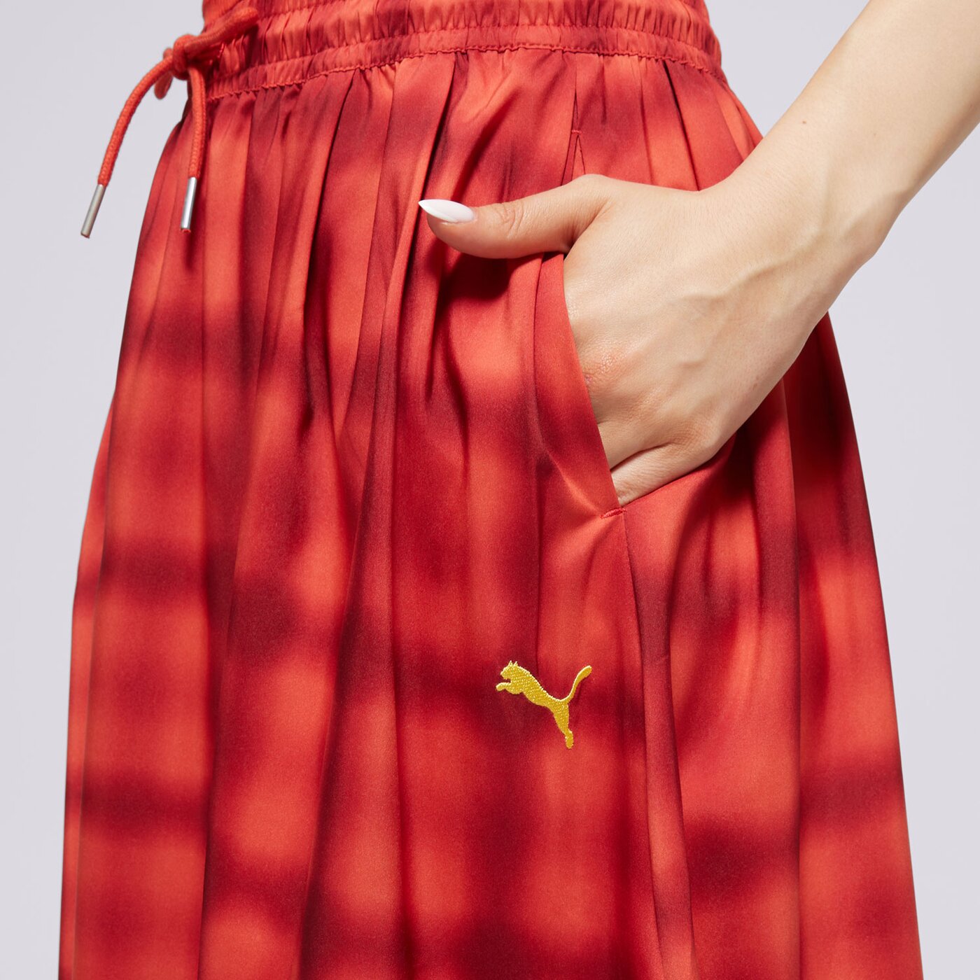 Дамски PUMA ПОЛА WOVEN MIDI AOP PLEATED SKIRT 629795 15 цвят червен