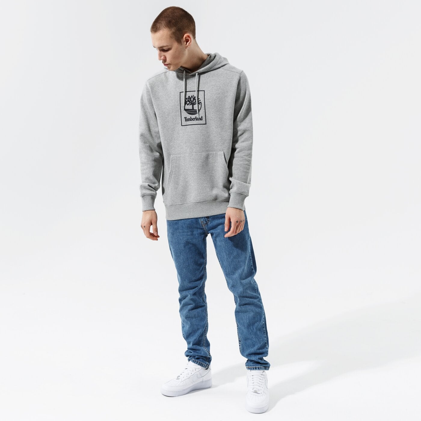 Мъжки суичър TIMBERLAND СУИТЧЪР С КАЧУЛКА TREE LOGO HOODED MEDIUM GREY HE tb0a5phm0521 цвят сив