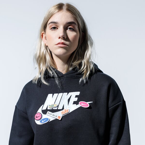 Дамски суичър NIKE СУИТЧЪР С КАЧУЛКА W NSW ICN CLSH FLC HOODIE BB cj2034-010 цвят черен