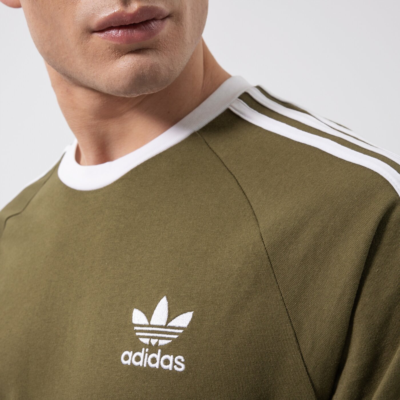 Мъжка тениска ADIDAS ТЕНИСКА 3-STRIPES LS T h37779 цвят каки
