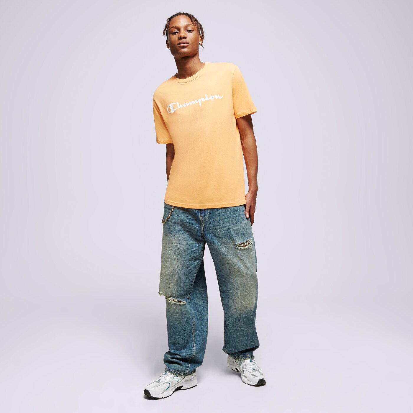 Мъжка тениска CHAMPION ТЕНИСКА CREWNECK ТЕНИСКА 216957os041 цвят оранжев