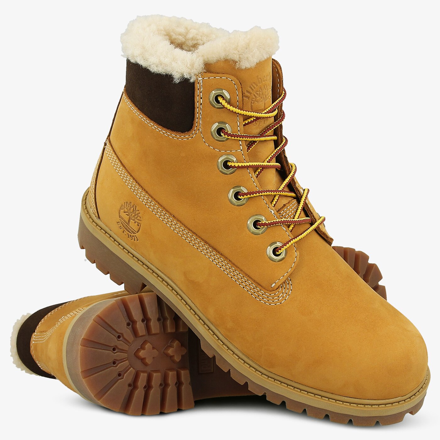 Детски боти TIMBERLAND 6 IN PRMWPSHEARLING LINED LINED tb1a1bei2311 цвят жълт