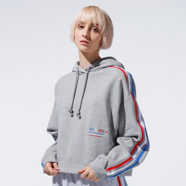 Дамски суичър ADIDAS СУИТЧЪР С КАЧУЛКА HOODIE gn2855 цвят сив
