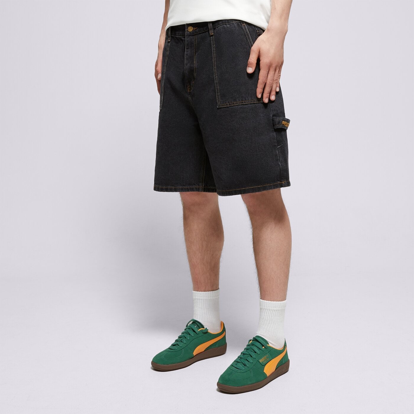 Мъжки къси панталони PROSTO ШОРТИ JEANS SHORTS BAGGY ZAXX kl251mpan7022 цвят черен