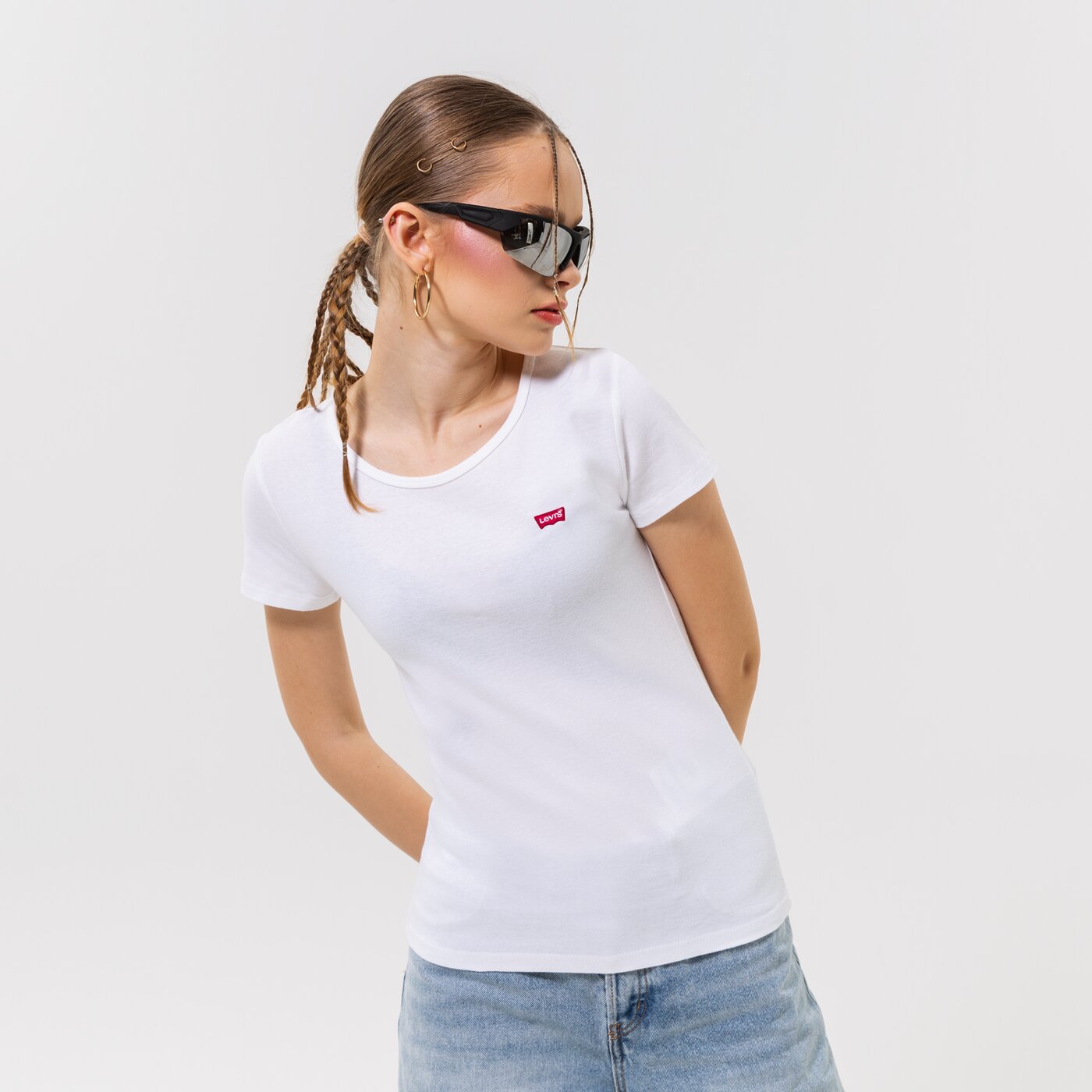 Дамска тениска LEVI'S ТЕНИСКА 2PACK CREWNECK TEE 74856-0000 цвят бял