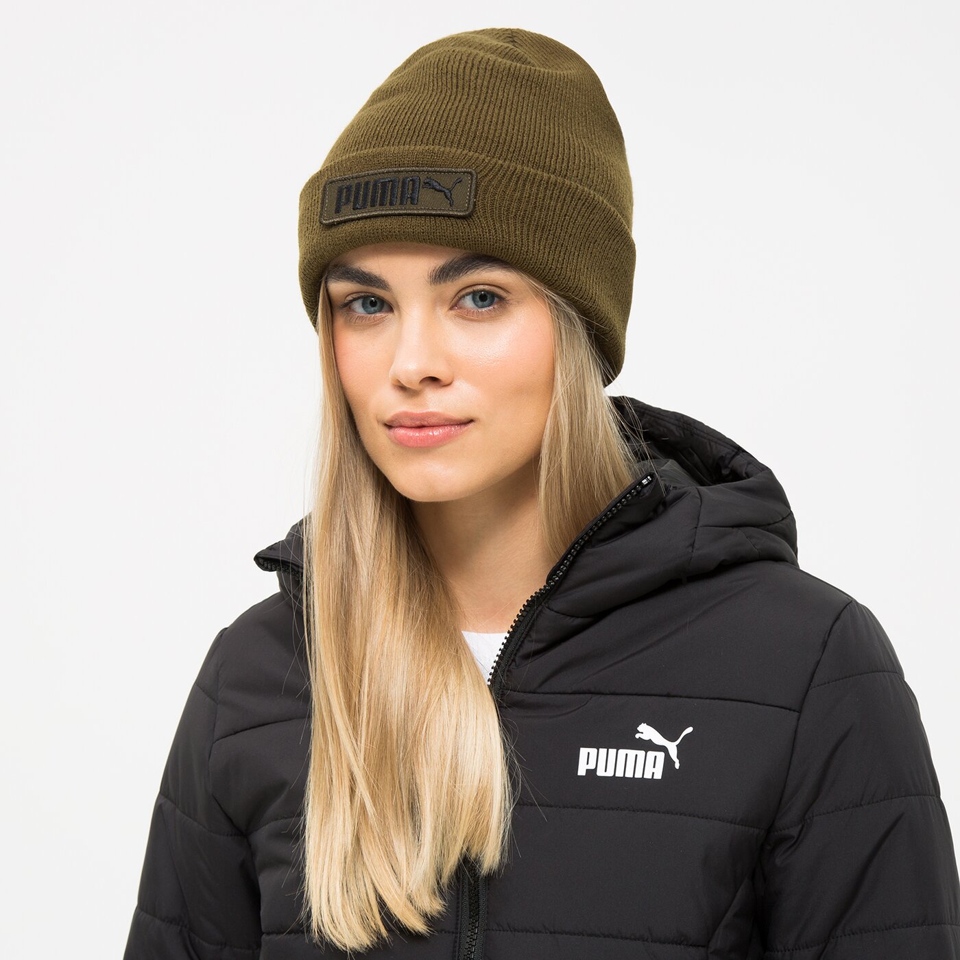 Дамска зимна шапка PUMA ШАПКА CLASSIC CUFF 023434 08 цвят каки
