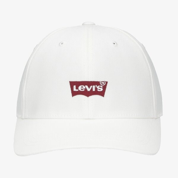Дамска шапка с козирка LEVI'S ШАПКА MID BATWING FLEXFIT 38021-0269 цвят бял