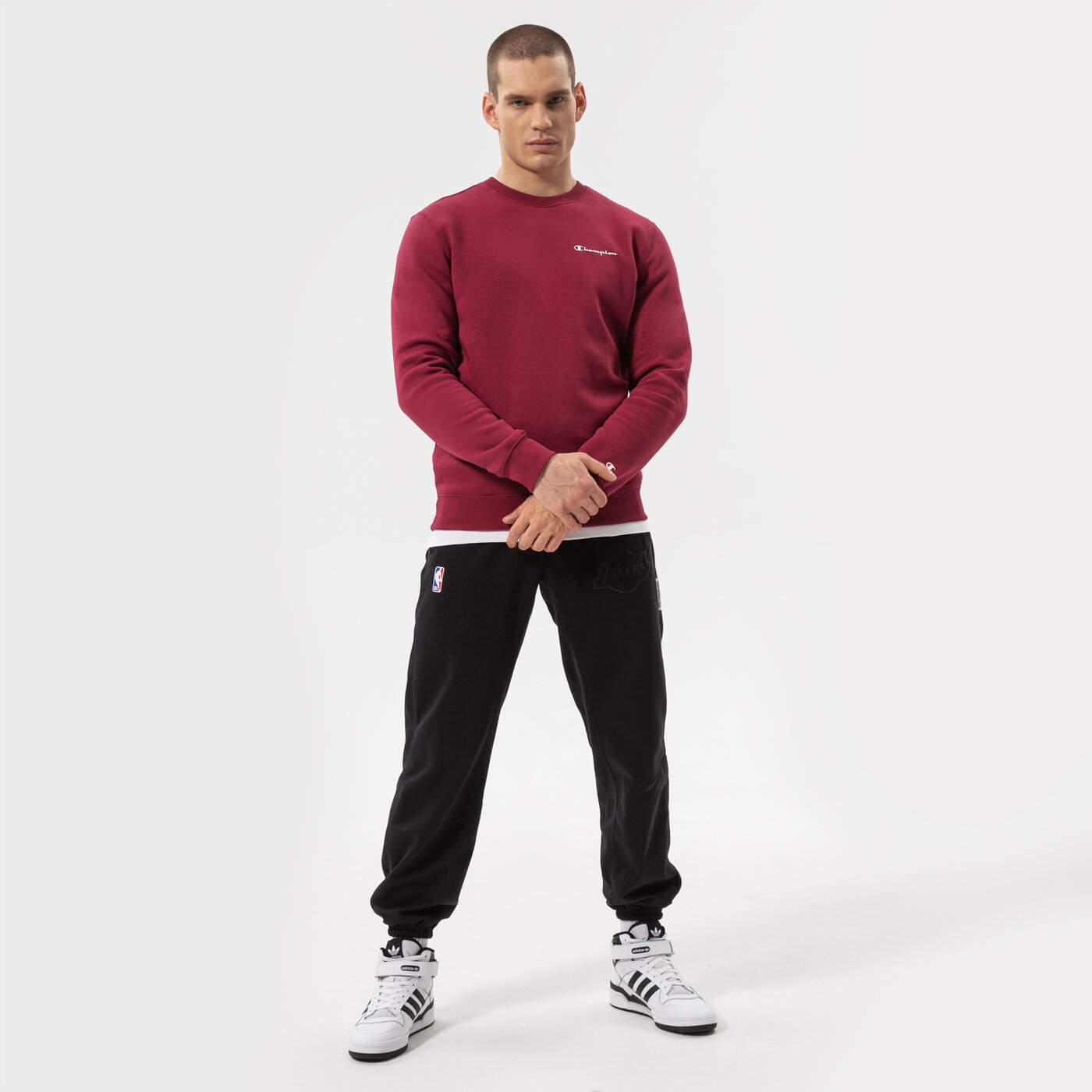 Мъжки суичър CHAMPION СУИТЧЪР CREWNECK SWEATSHIRT 214750vs516 цвят бордо