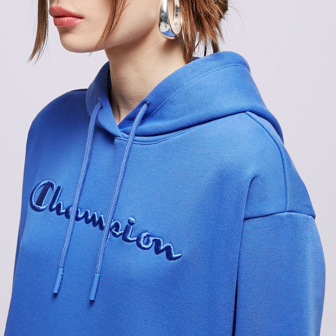 Дамски суичър CHAMPION СУИТЧЪР С КАЧУЛКА HOODED SWEATSHIRT 116046bs071 цвят син