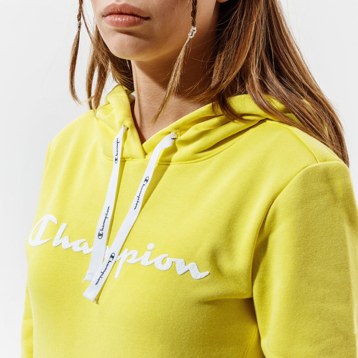 Дамски суичър CHAMPION СУИТЧЪР С КАЧУЛКА HOODED SWEATSHIRT 112580ys021 цвят жълт