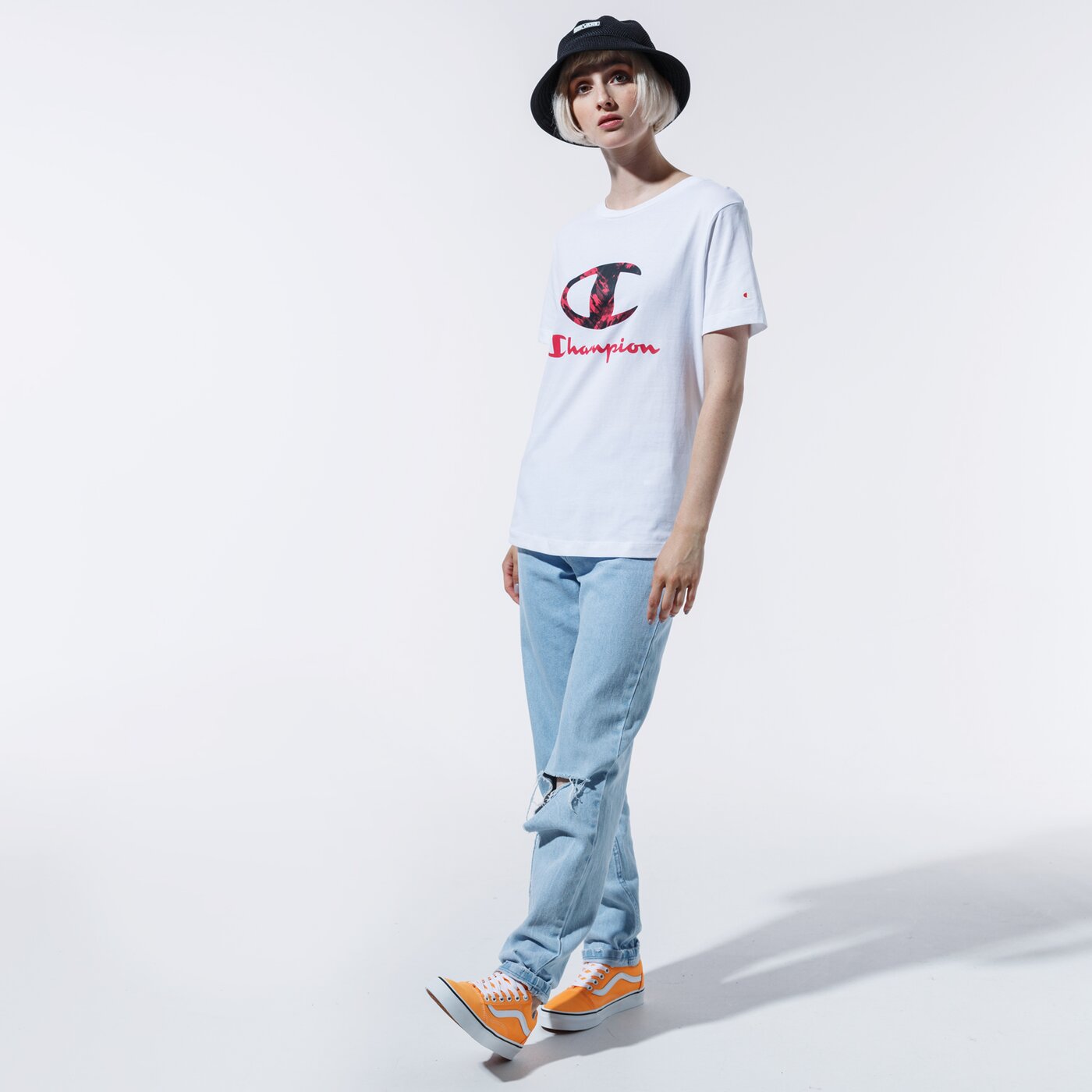 Дамска тениска CHAMPION ТЕНИСКА LADY PRINTED LOGO TEE 113699ww001 цвят бял