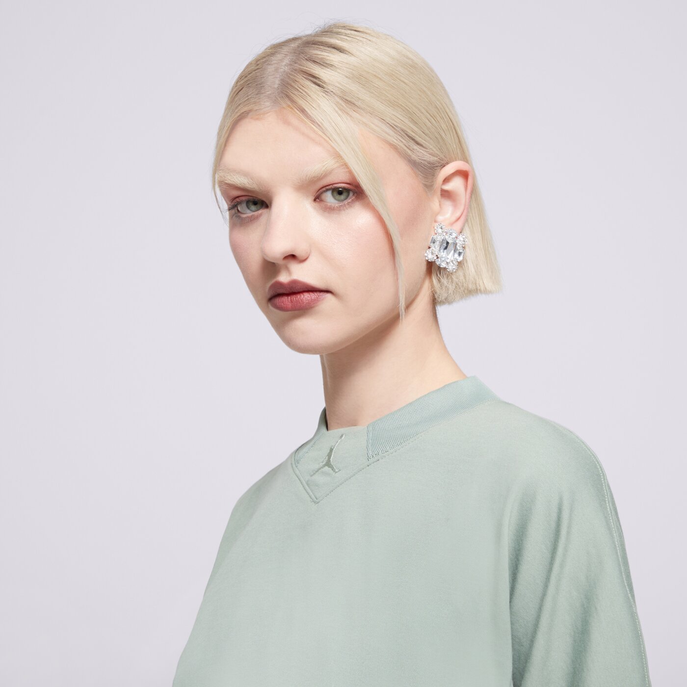 Дамска тениска JORDAN ТЕНИСКА W J SS KNIT SLD ТОП fn5727-304 цвят зелен