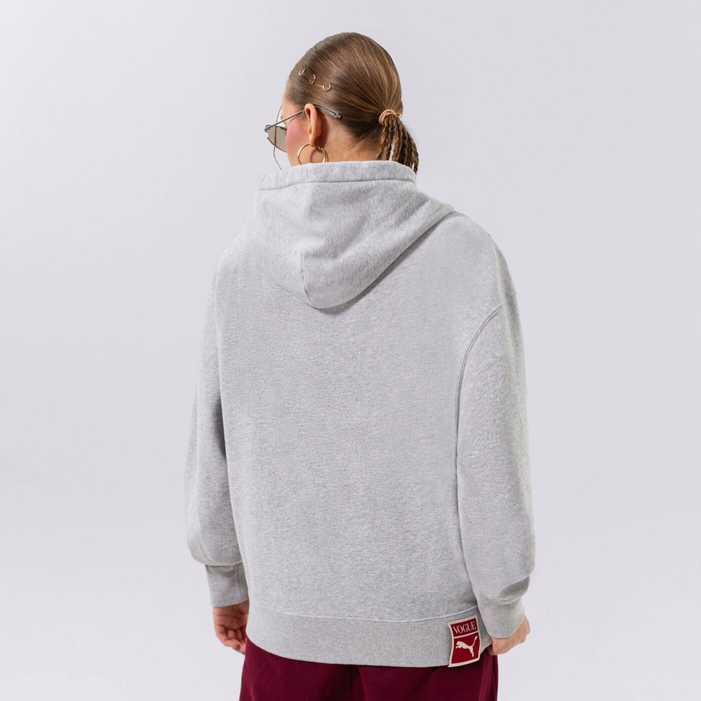 Дамски суичър PUMA СУИТЧЪР С КАЧУЛКА PUMA X VOGUE OVERSIZED HOODIE TR 536691-04 цвят сив
