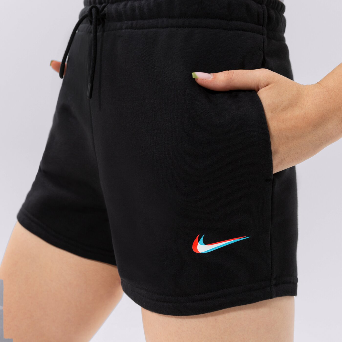 Дамски къси панталони NIKE ШОРТИ W NSW ESSNTL PRNT dj4129-010 цвят черен