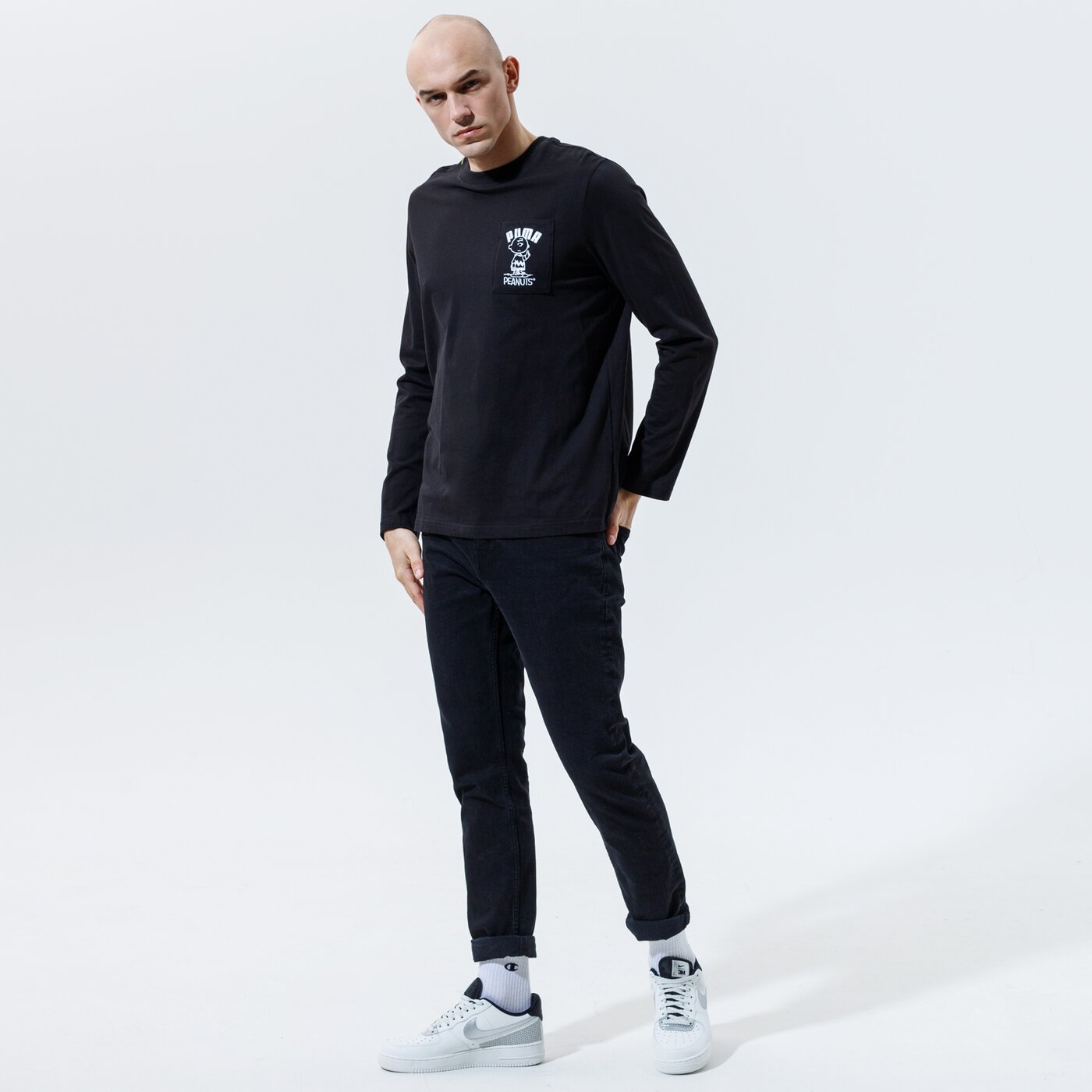 Мъжка тениска PUMA ТЕНИСКА PUMA X PEANUTS LS TEE 53061301 цвят черен