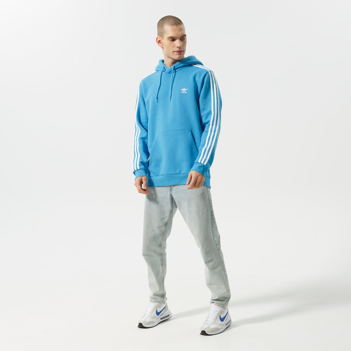 Мъжки суичър ADIDAS СУИТЧЪР С КАЧУЛКА 3-STRIPES HOODY he9476 цвят син