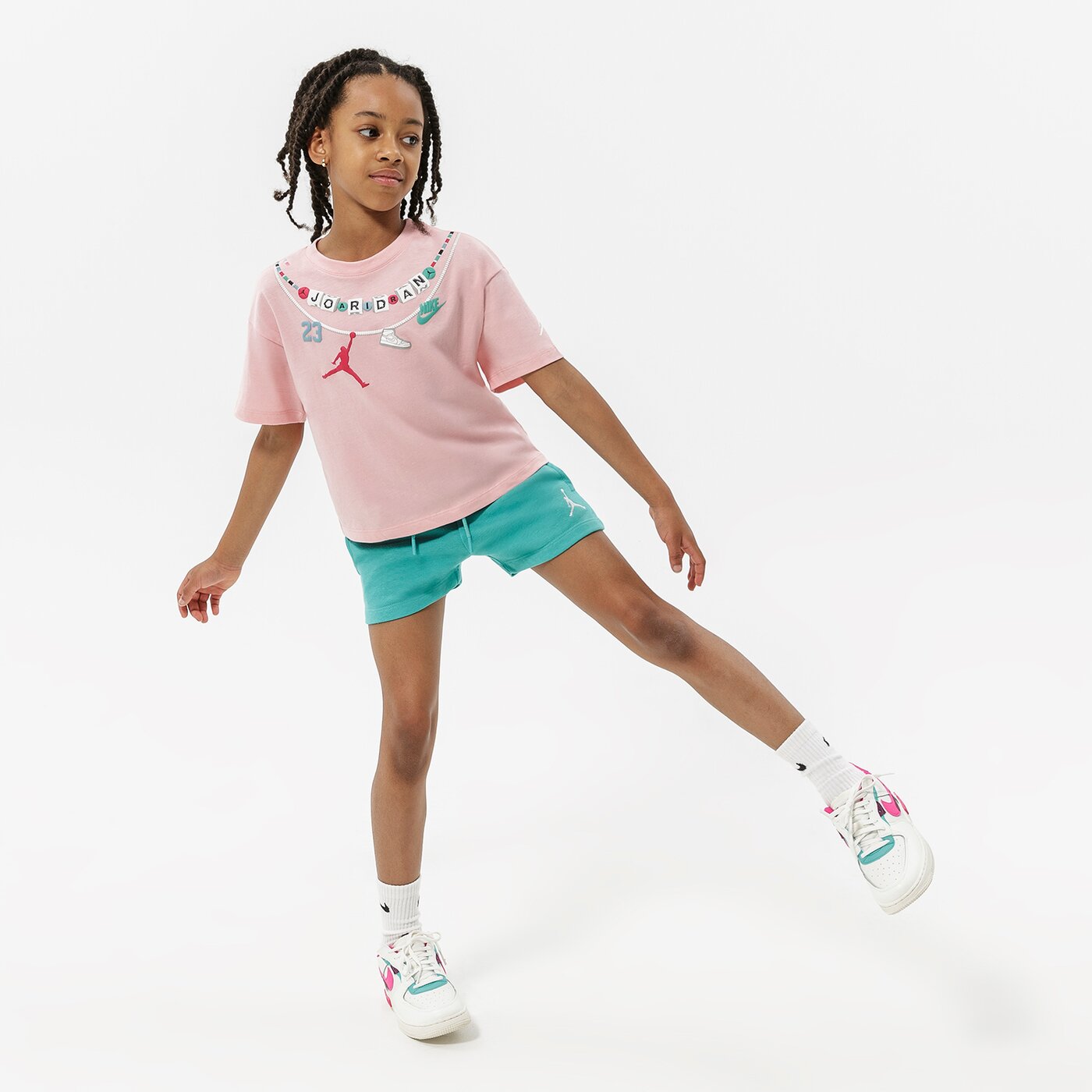  JORDAN ESSENTIALS SHORTS GIRL 45a771-b5p цвят зелен