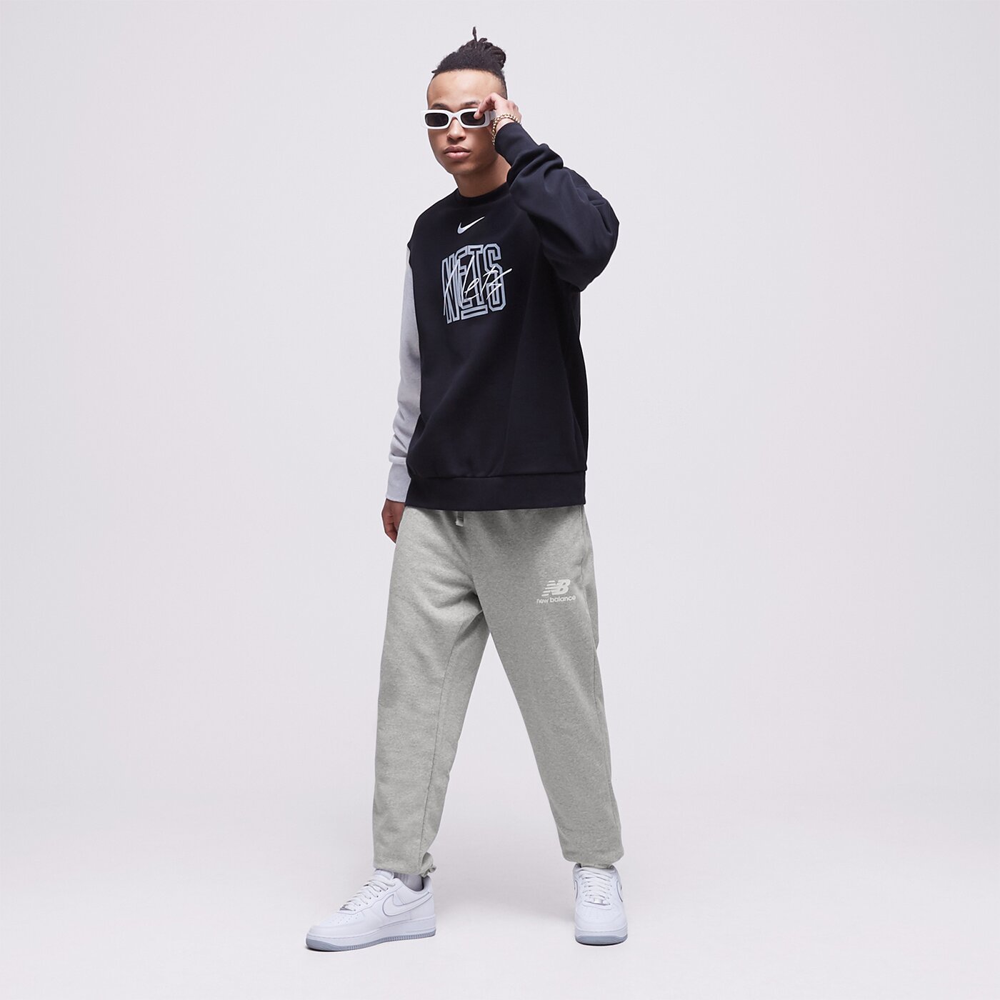 Мъжки суичър NIKE СУИТЧЪР BKN M NK FLC CREW CTS GX NBA dr9335-010 цвят черен