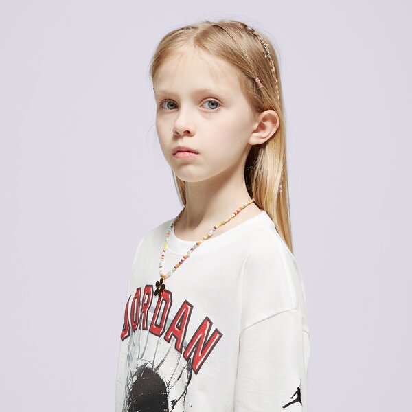 Детска тениска JORDAN ТЕНИСКА JORDAN HOOP STYLE SS TEE GIRL 45c991-782 цвят бял