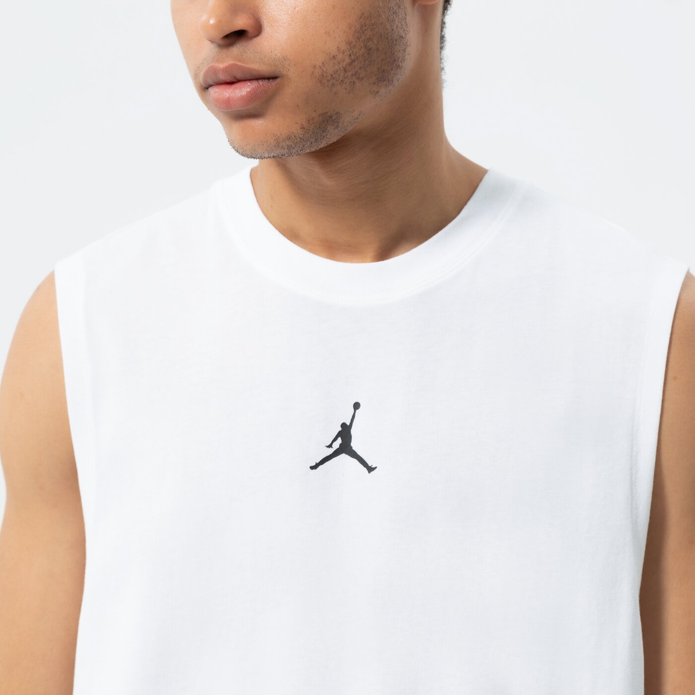 Мъжка тениска JORDAN ПОТНИК M J DF SPRT SLVLS ТОП dm1827-100 цвят бял