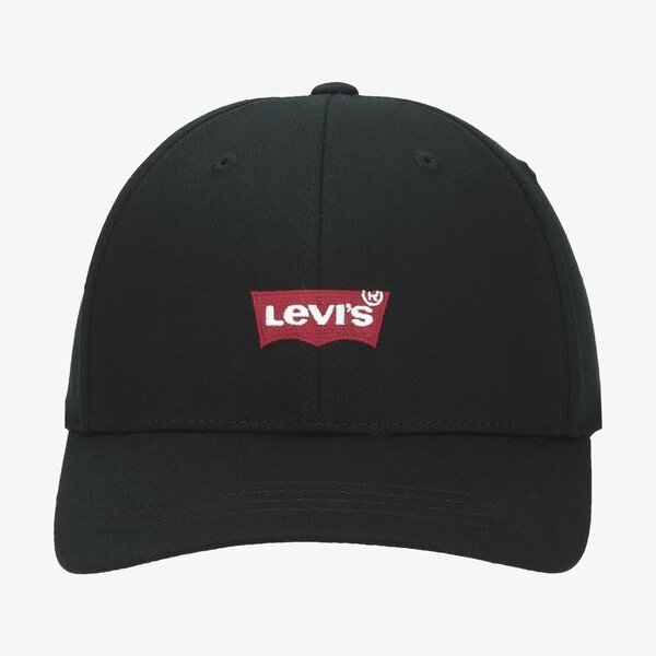 Дамска шапка с козирка LEVI'S ШАПКА MID BATWING FLEXFIT 38021-0251 цвят черен