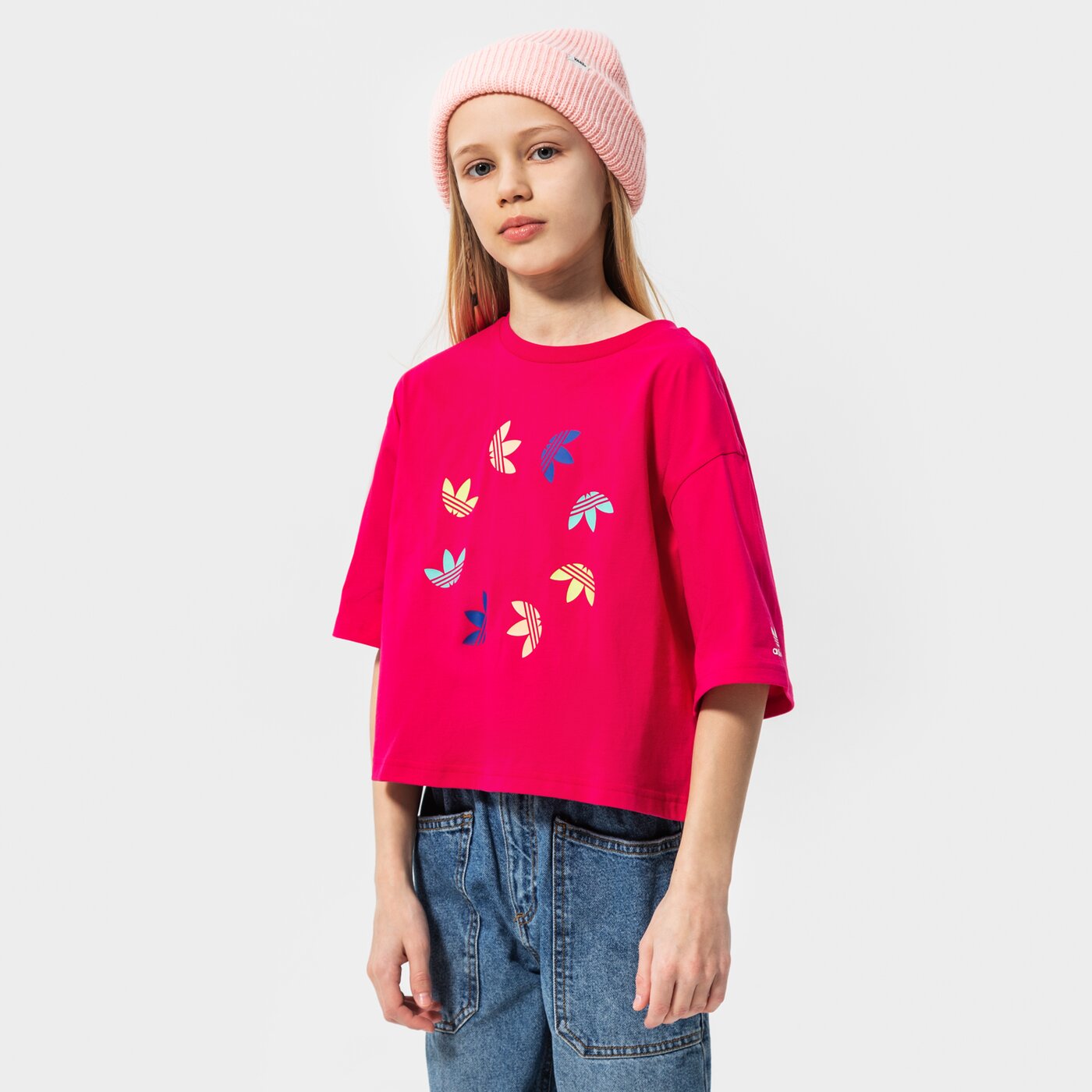 Детска тениска ADIDAS ТЕНИСКА CROPPED TEE GIRL he4776 цвят розов