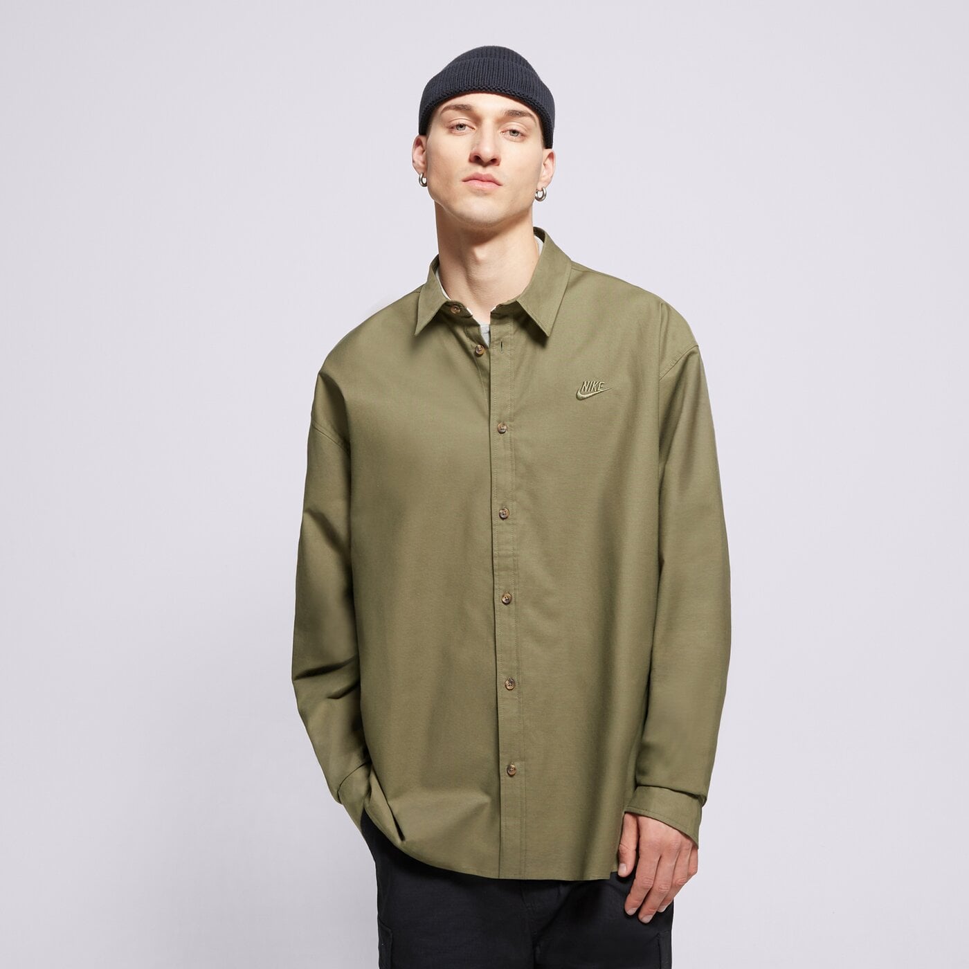 NIKE РИЗА M NK CLUB LS OXFORD OS hm9590-222 цвят каки