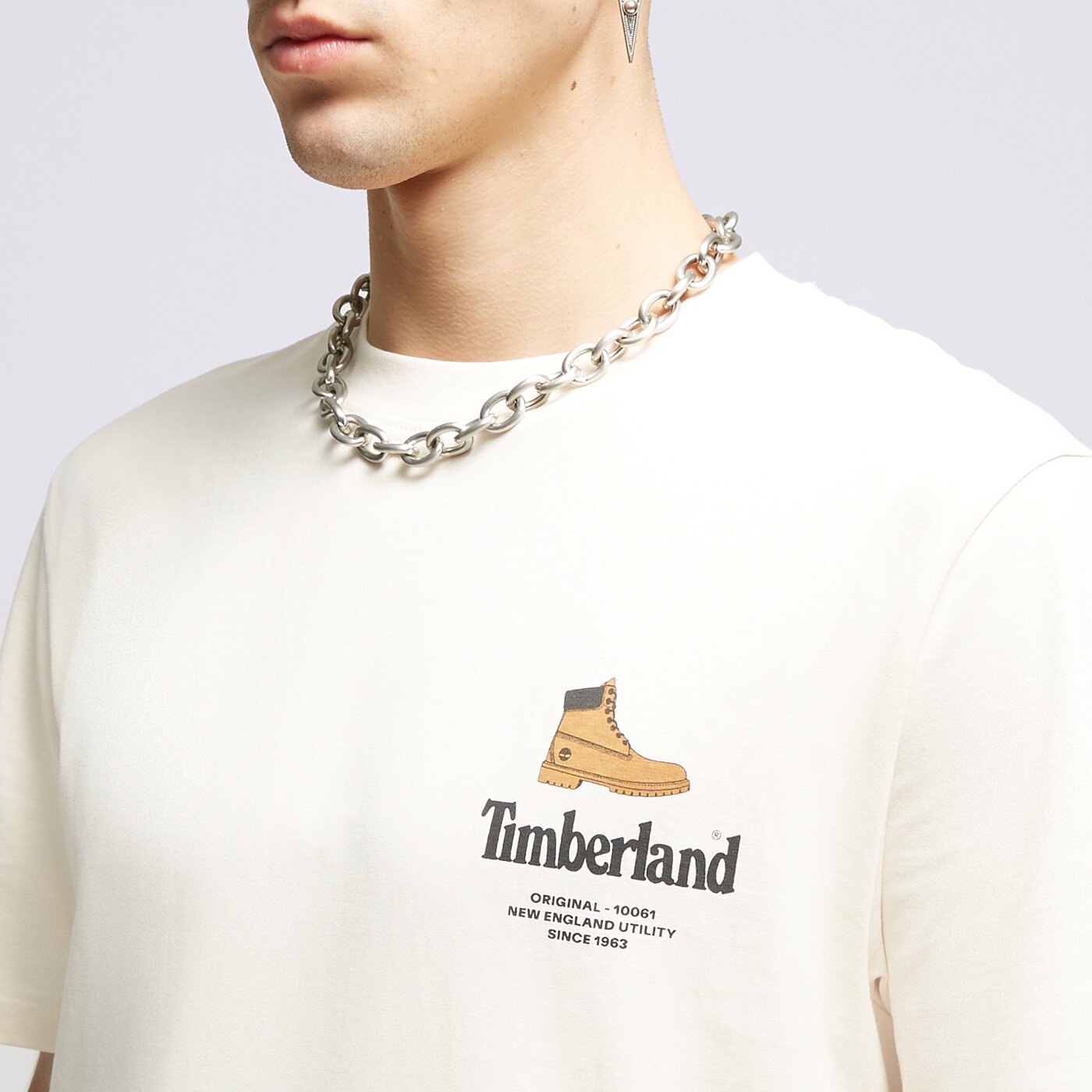 Мъжка тениска TIMBERLAND ТЕНИСКА SS BOOT LOGO TEE BOX tb0a6gehv041 цвят бял