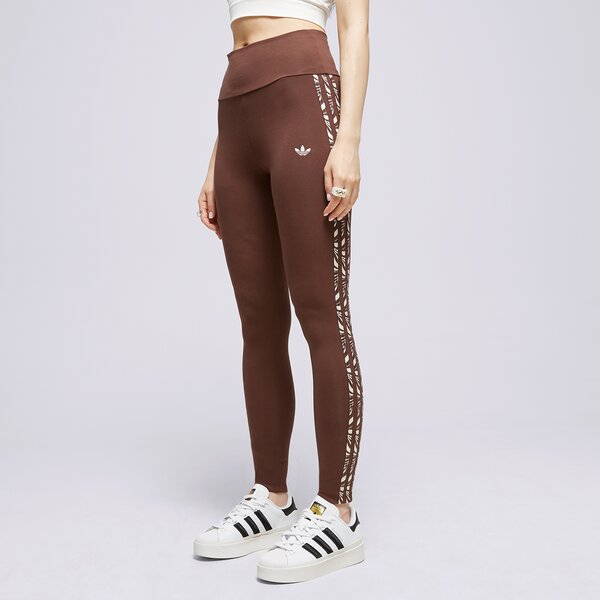 Дамски панталони ADIDAS КЛИН ABSTRACT ANIMAL PRINT ij8185 цвят кафяв
