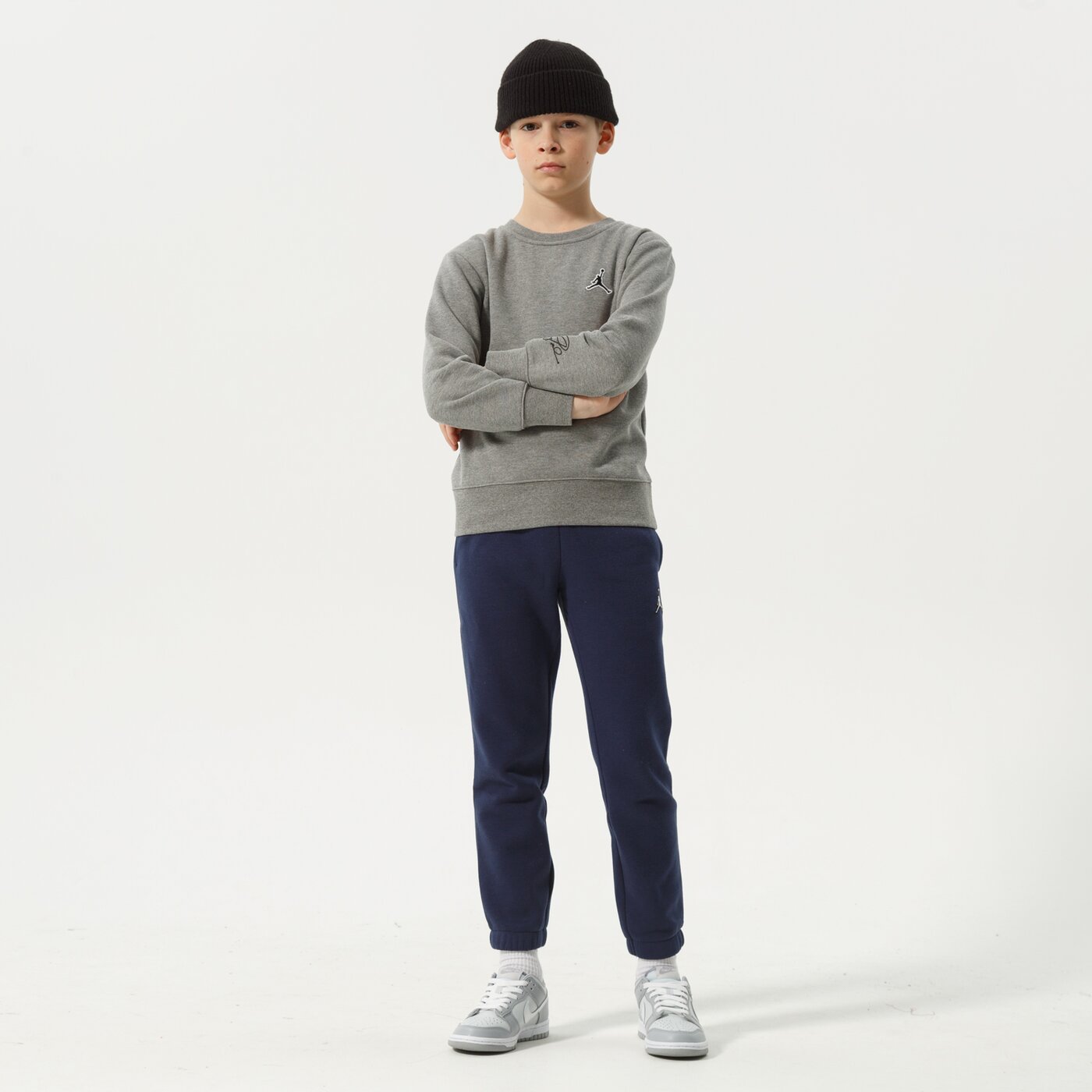 Детски суичър JORDAN СУИТЧЪР JUMPMAN ESSENTIALS CREW BOY 95b130-geh цвят сив